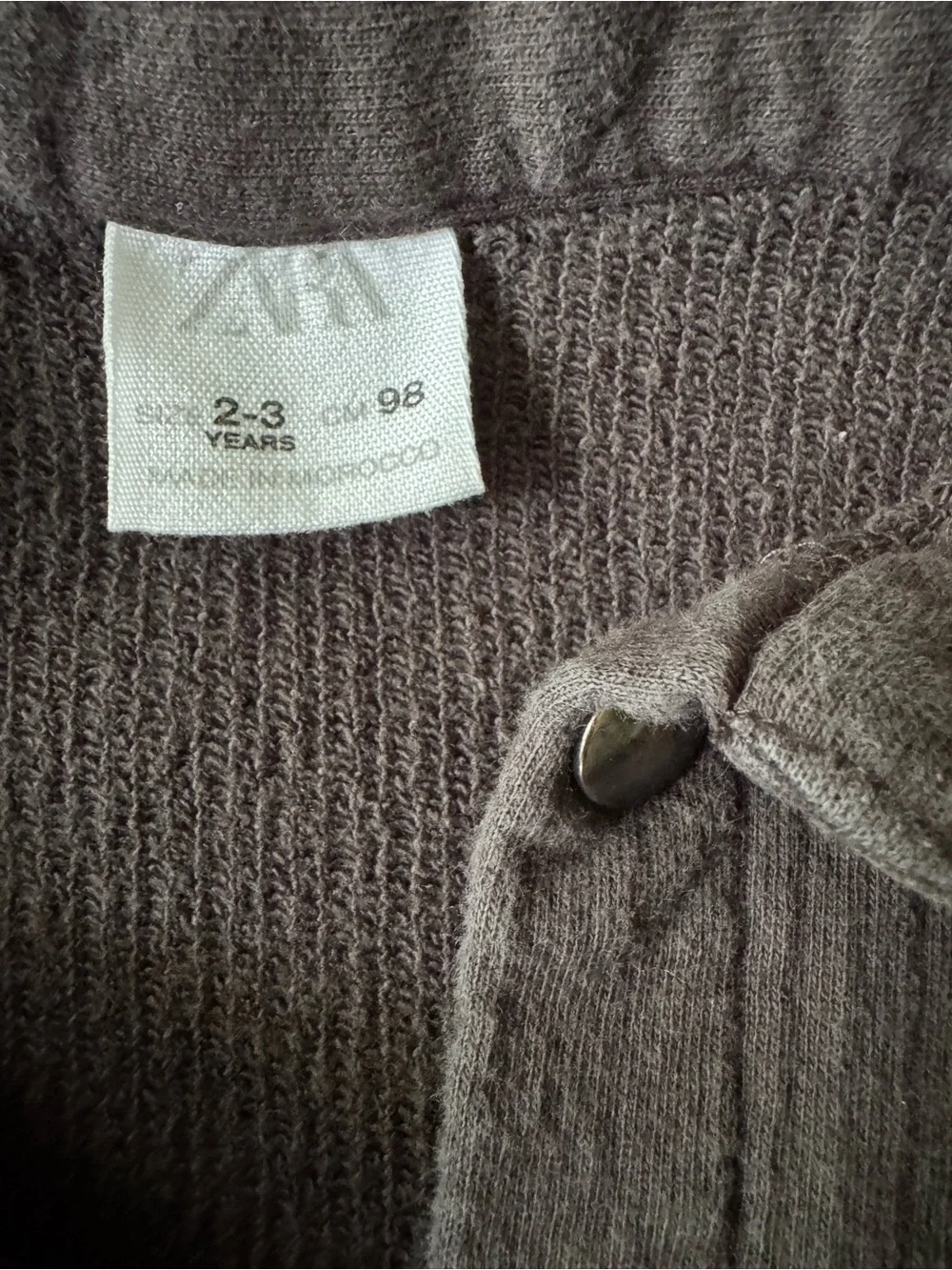 Zara Gray Button Jacket Boys 2-3